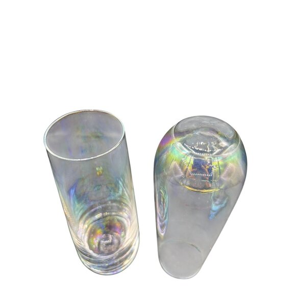 Rainbow Iridescent Stemless Champagne Glass set of 2 - 6 1/2" tall - Picture 3 of 9
